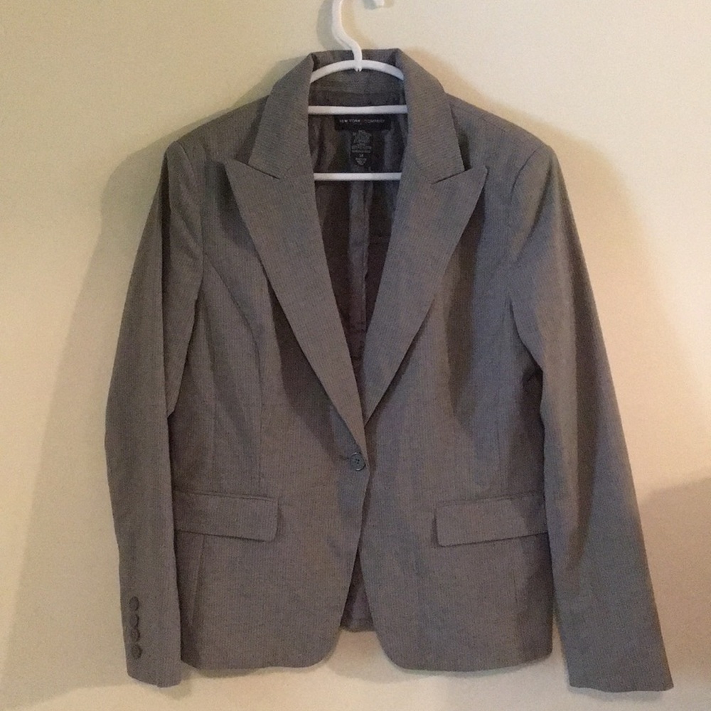 Gray Pinstripe Suit Jacket